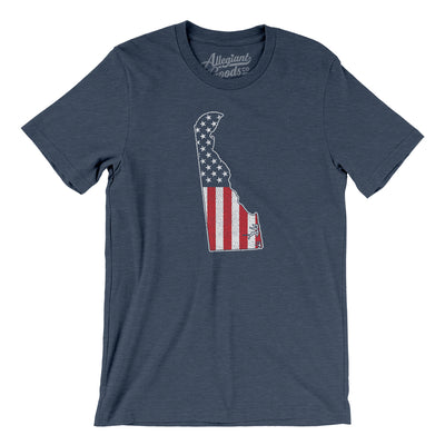 Delaware American Flag Men/Unisex T-Shirt-Heather Navy-Allegiant Goods Co. Vintage Sports Apparel