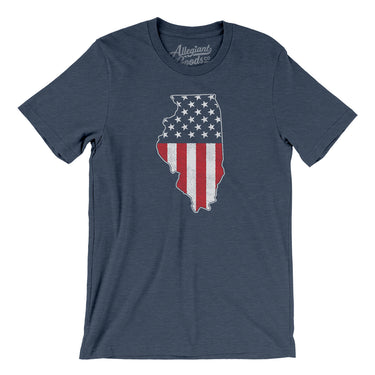 Illinois American Flag Men/Unisex T-Shirt-Allegiant Goods Co. Vintage Sports Apparel