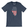 Illinois American Flag Men/Unisex T-Shirt-Heather Navy-Allegiant Goods Co. Vintage Sports Apparel