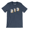 Los Angeles 213 Area Code Men/Unisex T-Shirt-Heather Navy-Allegiant Goods Co. Vintage Sports Apparel