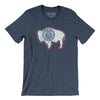 Wyoming State Flag Men/Unisex T-Shirt-Heather Navy-Allegiant Goods Co. Vintage Sports Apparel