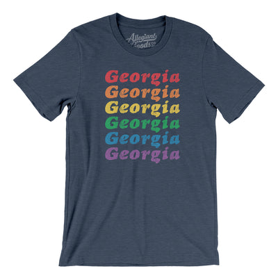Georgia Pride Men/Unisex T-Shirt-Heather Navy-Allegiant Goods Co. Vintage Sports Apparel