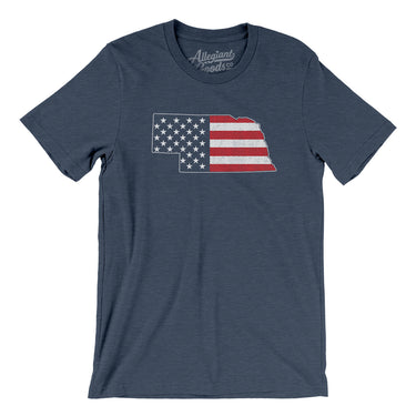 Nebraska American Flag Men/Unisex T-Shirt-Allegiant Goods Co. Vintage Sports Apparel