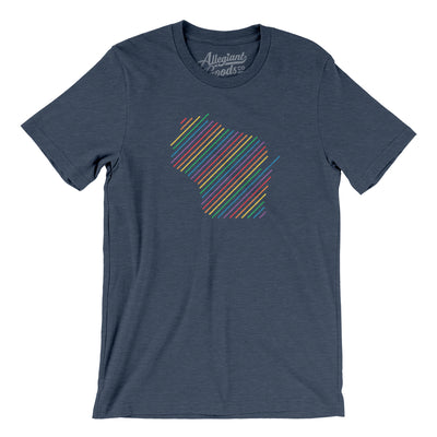 Wisconsin Pride State Men/Unisex T-Shirt-Heather Navy-Allegiant Goods Co. Vintage Sports Apparel