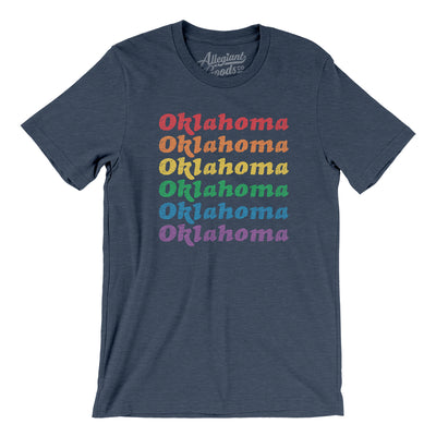 Oklahoma Pride Men/Unisex T-Shirt-Heather Navy-Allegiant Goods Co. Vintage Sports Apparel