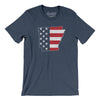 Arkansas American Flag Men/Unisex T-Shirt-Heather Navy-Allegiant Goods Co. Vintage Sports Apparel