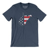 West Virginia American Flag Men/Unisex T-Shirt-Heather Navy-Allegiant Goods Co. Vintage Sports Apparel