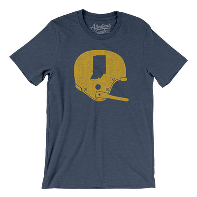 Indiana Vintage Football Helmet Men/Unisex T-Shirt-Heather Navy-Allegiant Goods Co. Vintage Sports Apparel