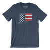 Connecticut American Flag Men/Unisex T-Shirt-Heather Navy-Allegiant Goods Co. Vintage Sports Apparel