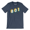 Salt Lake City 801 Area Code Men/Unisex T-Shirt-Heather Navy-Allegiant Goods Co. Vintage Sports Apparel