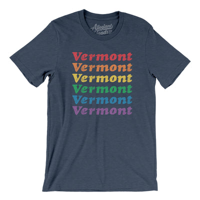 Vermont Pride Men/Unisex T-Shirt-Heather Navy-Allegiant Goods Co. Vintage Sports Apparel