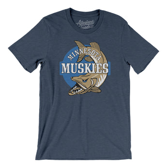 Minnesota Muskies Basketball Men/Unisex T-Shirt-Heather Navy-Allegiant Goods Co. Vintage Sports Apparel