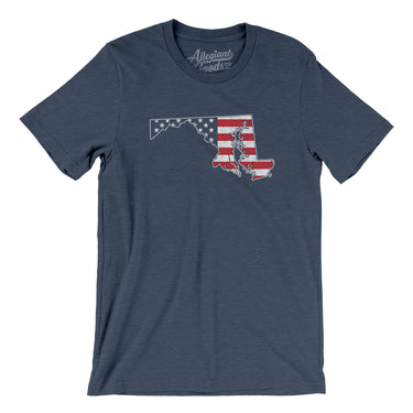 Maryland American Flag Men/Unisex T-Shirt-Allegiant Goods Co. Vintage Sports Apparel