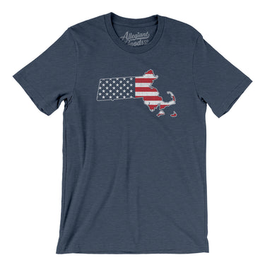 Massachusetts American Flag Men/Unisex T-Shirt-Allegiant Goods Co. Vintage Sports Apparel