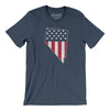 Nevada American Flag Men/Unisex T-Shirt-Heather Navy-Allegiant Goods Co. Vintage Sports Apparel