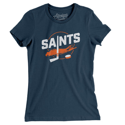 New York Saints Women's T-Shirt-Navy-Allegiant Goods Co. Vintage Sports Apparel