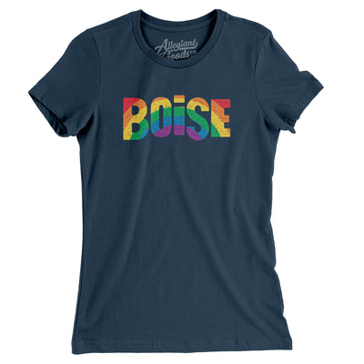 Boise Idaho Pride Women's T-Shirt-Navy-Allegiant Goods Co. Vintage Sports Apparel