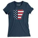Arkansas American Flag Women's T-Shirt-Allegiant Goods Co. Vintage Sports Apparel