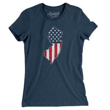 New Jersey American Flag Women's T-Shirt-Allegiant Goods Co. Vintage Sports Apparel