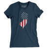 New Jersey American Flag Women's T-Shirt-Navy-Allegiant Goods Co. Vintage Sports Apparel
