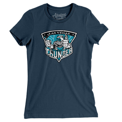 Las Vegas Thunder Hockey Women's T-Shirt-Navy-Allegiant Goods Co. Vintage Sports Apparel