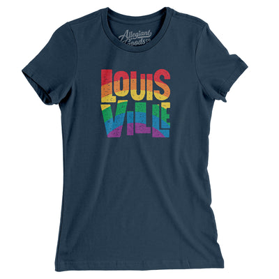 Louisville Kentucky Pride Women's T-Shirt-Navy-Allegiant Goods Co. Vintage Sports Apparel