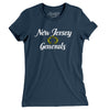 New Jersey Generals Football Women's T-Shirt-Navy-Allegiant Goods Co. Vintage Sports Apparel