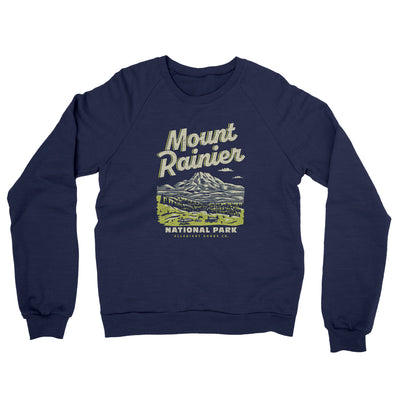 Mount Rainier National Park Midweight Crewneck Sweatshirt-Classic Navy-Allegiant Goods Co. Vintage Sports Apparel