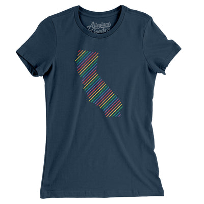 California Pride State Women's T-Shirt-Navy-Allegiant Goods Co. Vintage Sports Apparel
