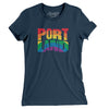 Portland Oregon Pride Women's T-Shirt-Navy-Allegiant Goods Co. Vintage Sports Apparel