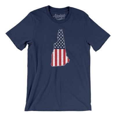 New Hampshire American Flag Men/Unisex T-Shirt-Navy-Allegiant Goods Co. Vintage Sports Apparel