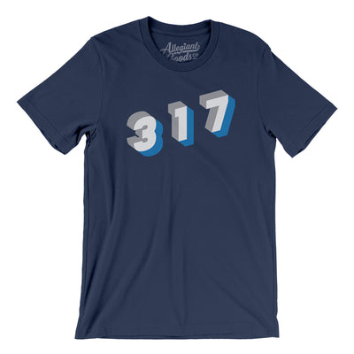 Indianapolis 317 Area Code Men/Unisex T-Shirt-Navy-Allegiant Goods Co. Vintage Sports Apparel