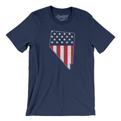 Nevada American Flag Men/Unisex T-Shirt-Navy-Allegiant Goods Co. Vintage Sports Apparel