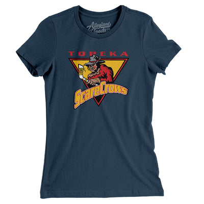 Topeka Scarecrows Hockey Women's T-Shirt-Navy-Allegiant Goods Co. Vintage Sports Apparel