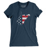 West Virginia American Flag Women's T-Shirt-Navy-Allegiant Goods Co. Vintage Sports Apparel