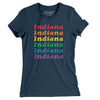 Indiana Pride Women's T-Shirt-Navy-Allegiant Goods Co. Vintage Sports Apparel