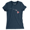 Hawaii American Flag Women's T-Shirt-Navy-Allegiant Goods Co. Vintage Sports Apparel
