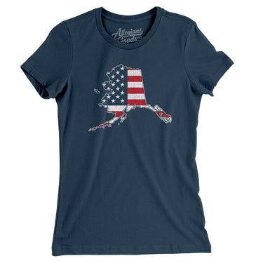 Alaska American Flag Women's T-Shirt-Allegiant Goods Co. Vintage Sports Apparel