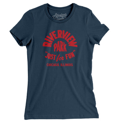 Riverview Park Amusement Park Badge Women's T-Shirt-Navy-Allegiant Goods Co. Vintage Sports Apparel