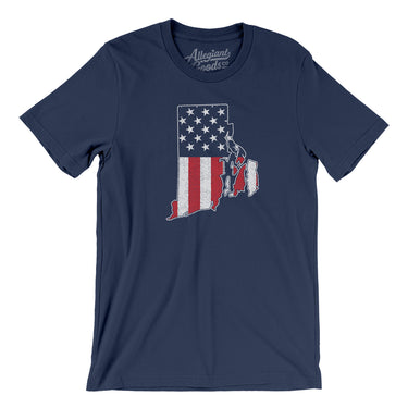 Rhode Island American Flag Men/Unisex T-Shirt-Allegiant Goods Co. Vintage Sports Apparel