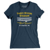 Pittsburgh Three Rivers Stadium Women's T-Shirt-Navy-Allegiant Goods Co. Vintage Sports Apparel