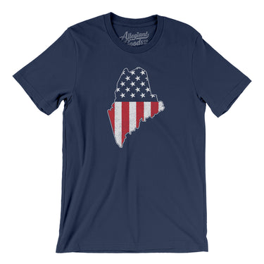 Maine American Flag Men/Unisex T-Shirt-Allegiant Goods Co. Vintage Sports Apparel