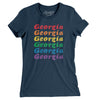 Georgia Pride Women's T-Shirt-Navy-Allegiant Goods Co. Vintage Sports Apparel