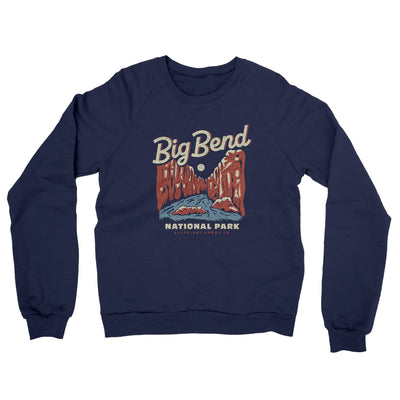 Big Bend National Park Midweight Crewneck Sweatshirt-Classic Navy-Allegiant Goods Co. Vintage Sports Apparel