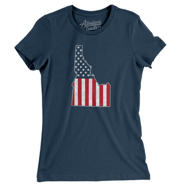 Idaho American Flag Women's T-Shirt-Allegiant Goods Co. Vintage Sports Apparel