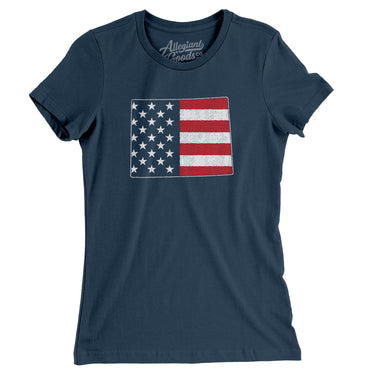 Wyoming American Flag Women's T-Shirt-Allegiant Goods Co. Vintage Sports Apparel