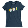 Salt Lake City 801 Area Code Women's T-Shirt-Navy-Allegiant Goods Co. Vintage Sports Apparel