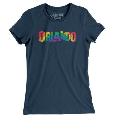 Orlando Florida Pride Women's T-Shirt-Navy-Allegiant Goods Co. Vintage Sports Apparel