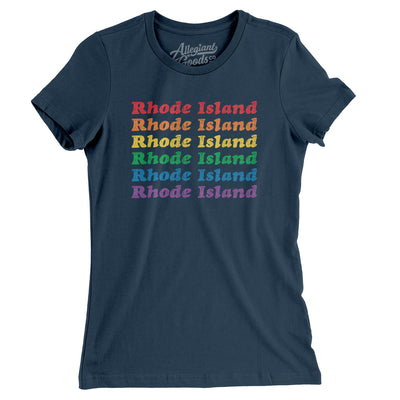 Rhode Island Pride Women's T-Shirt-Navy-Allegiant Goods Co. Vintage Sports Apparel