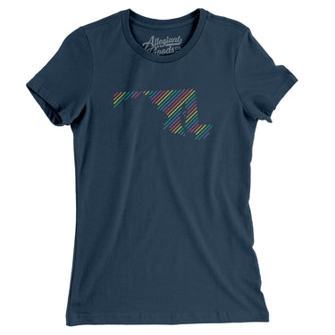 Maryland Pride State Women's T-Shirt-Navy-Allegiant Goods Co. Vintage Sports Apparel